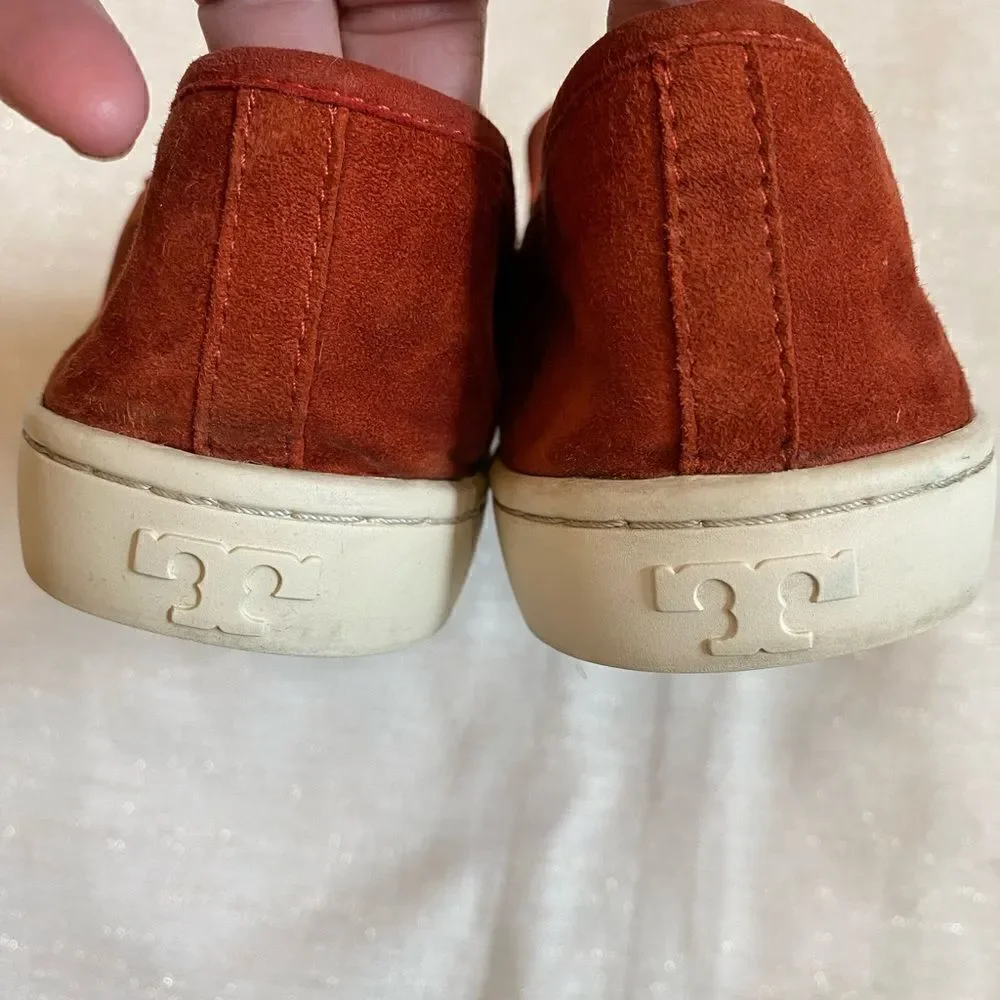 Tory Burch Slip On Sneakers Red Ochre Women Size 10